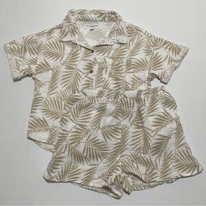 Grayson Threads Kids Girls Size L(10/12) Top & Shorts White And Tan 2 PC Set
